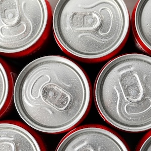 Red soda cans