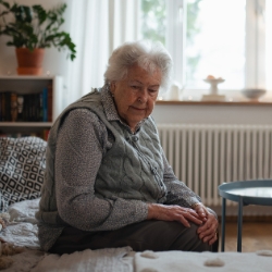 Lonely elderly woman