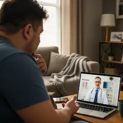 Person on telehealth call