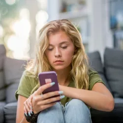Teenager on phone