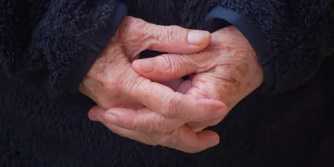 Elderly woman hands