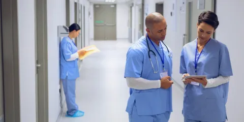Inside hospital hallway
